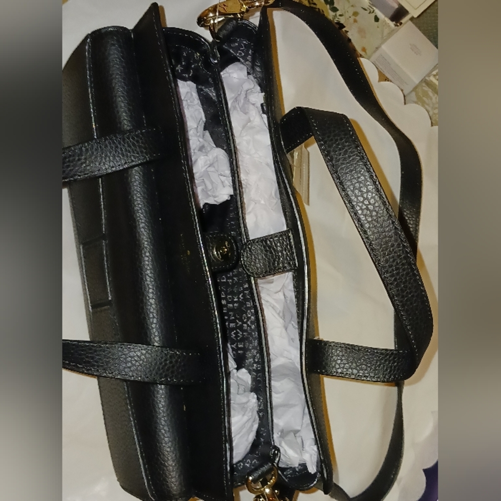 Kate Spade Chantal Bridge Place Bow Satchel Black Leather Handbag - Picture 9 of 13